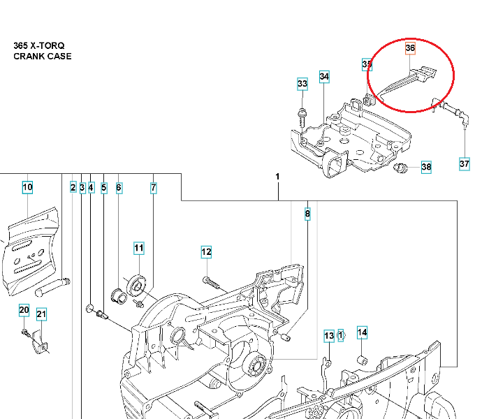 Dźwignia ssania do pilarki Husqvarna 365 X-TORQ/372 XP/XPG X-TORQ w kolorze czarnym, wykonana z tworzywa sztucznego. Widoczna z boku w zbliżeniu, ukazująca kształt oraz miejsce mocowania. Brak widocznych napisów lub logo.