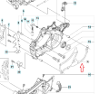 Zestaw uszczelek do pilarki Husqvarna 545/550 XP/XPG, widok boczny z numeracją części. Wysoka jakość, precyzyjne dopasowanie i jednolite tło ułatwiające identyfikację produktu.