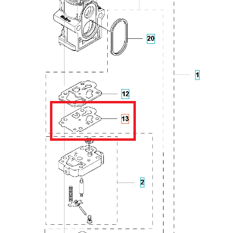 Uszczelka dmuchawy 170BT/578BTF Husqvarna na białym tle, z ciemnoszarą fakturą, otworami montażowymi i wycięciami pod przewody, bez dodatkowych elementów i napisów.