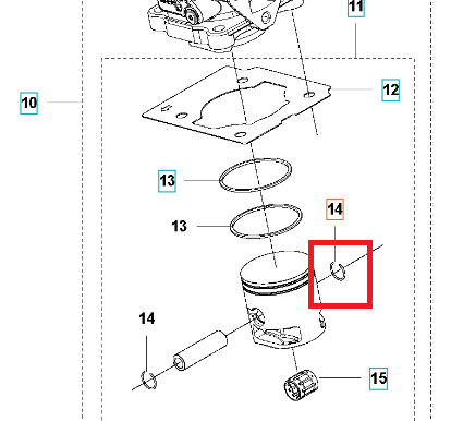 Stalowy pierścień ustalający do dmuchawy 525BX/kosy 525RXT Husqvarna, okrągły, z detalami mocowania, na białym tle. Widok zbliżeniowy, pokazujący jeden pierścień i jego montaż z innymi częściami.