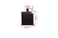 Wyłącznik zapłonu do podkaszarek Gardena w postaci czarnej kostki o wymiarach: 3,3 cm wysokości, 2,9 cm głębokości oraz 0,6 cm szerokości. Widoczne napisy i logotyp marki. Produkt leży na białym tle, bez dodatkowych akcesoriów.