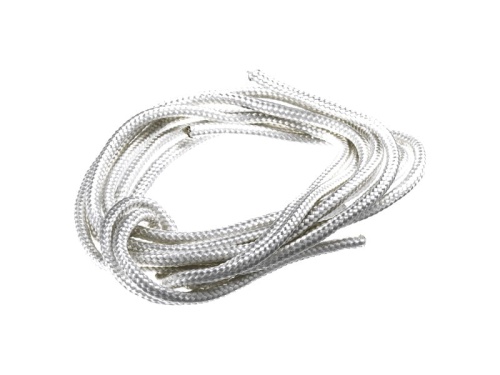 Linka rozrusznika dmuchawy Husqvarna 525BX, biała, gładka, długość ok. 2 m, zwinięta w luźny splot, widoczna z góry na jednolitym tle, z wytrzymałymi końcówkami.