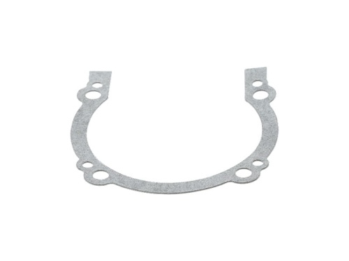 Szara uszczelka tłoka dmuchawy 150BT/350BT Husqvarna, okrągła z wycięciami i otworami montażowymi, leżąca na płaskiej powierzchni, do stabilnego mocowania w sprzęcie Husqvarna.