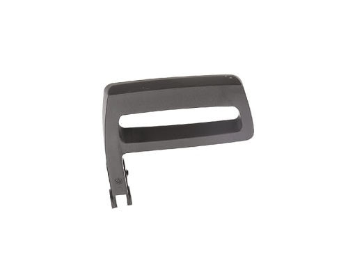 Dźwignia hamulca do pilarki Husqvarna 61/262XP/268 w kolorze czarnym, wykonana z materiału syntetycznego. Ujęcie frontalne, produkt leży na jednolitym tle. Widoczna otwarta szczelina, nieczytelne logo. Wymiar i detale konstrukcyjne nieokreślone.