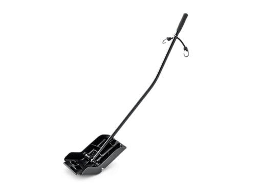 Zestaw do mulczowania BioClip do traktora Husqvarna, czarny agregat tnący 97 cm, z długim uchwytem z antypoślizgową rękojeścią, montowany bocznie, na białym tle eksponującym detale.