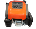 Silnik HS 166AE do Husqvarna LC347VE/LC353VE z pomarańczową obudową, szarymi detalami i logiem. Widać metalowe mocowanie, siateczkę wentylacyjną na górze oraz akcesoria montażowe po prawej stronie.