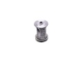 Adapter noża do kosiarki Husqvarna LC 348V, LC 348VI, LC 353V w kolorze metalicznym. Widoczny z góry, stojący, z wyraźnym otworem pośrodku. Tekstura jest gładka, z delikatnym wzorem. Brak oznaczeń i widocznych detali dekoracyjnych.