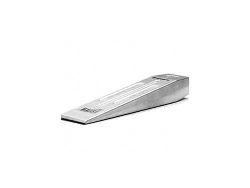 Klin aluminiowy 550g, o prostokątnym kształcie, metalicznym wykończeniu. Widoczne logo HUSQVARNA. Produkt leży na jednolitym tle. Z przodu, spłaszczona końcówka umożliwia łatwe wbijanie. Widoczne oznaczenia na boku ułatwiają identyfikację.