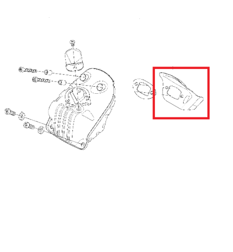 Deflektor cieplny pilarki Husqvarna 545/550XP, czarny, aerodynamiczny, z elementem montażowym. Nowy, z detalami konstrukcyjnymi i nacięciami, widoczny z boku.