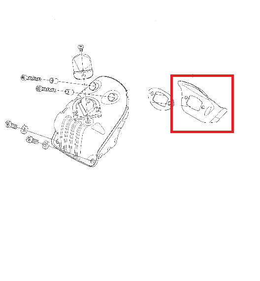 Deflektor cieplny pilarki Husqvarna 545/550XP, czarny, aerodynamiczny, z elementem montażowym. Nowy, z detalami konstrukcyjnymi i nacięciami, widoczny z boku.