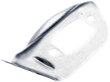Deflektor cieplny pilarki Husqvarna 555/560XPG z matowego srebrnego metalu, owalny z otworem i dwoma wycięciami, mocowany śrubami, służy do odprowadzania ciepła.