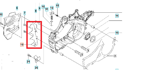 Ostroga pilarki Husqvarna model 545/550XP, metalowa, w kolorze srebrnym z zarysem ząbków. Widoczna z boku, w ujęciu technicznym, wyraźnie pokazująca szczegóły konstrukcyjne i mocowania. Idealna do zastosowania w pilarkach.