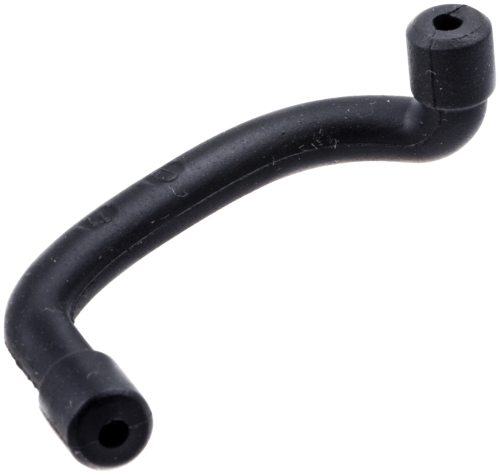 Czarny, elastyczny przewód paliwa do pilarek Husqvarna 135,140,445,450 z zakrzywionym końcem i mocowaniem, łączący zbiornik paliwa z silnikiem.