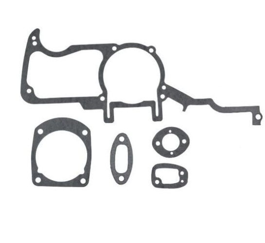 Zestaw 6 czarnych uszczelek gumowych do pilarek Husqvarna 281XP i 288XP, różne kształty i rozmiary, przeznaczone do silników, z wyraźnym detalem krawędzi.