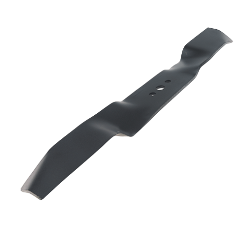 Nóż rider P524 EFI/R422Ts Husqvarna w kolorze czarnym, o smukłym, wydłużonym kształcie z dwoma otworami do mocowania. Produkt ukazany z boku, na białym tle, co podkreśla jego metaliczną fakturę. Idealny do użytku w urządzeniach ogrodowych.