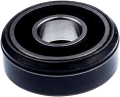 Łożysko z uszczelniaczem wału pilarki Husqvarna 335XPT, 339XP w ujęciu z boku, o okrągłym kształcie, czarnej obudowie z metalowym rdzeniem i uszczelką. Widoczne detale to gładka tekstura oraz otwór w centrum. Produkt leży na jednolitym tle.