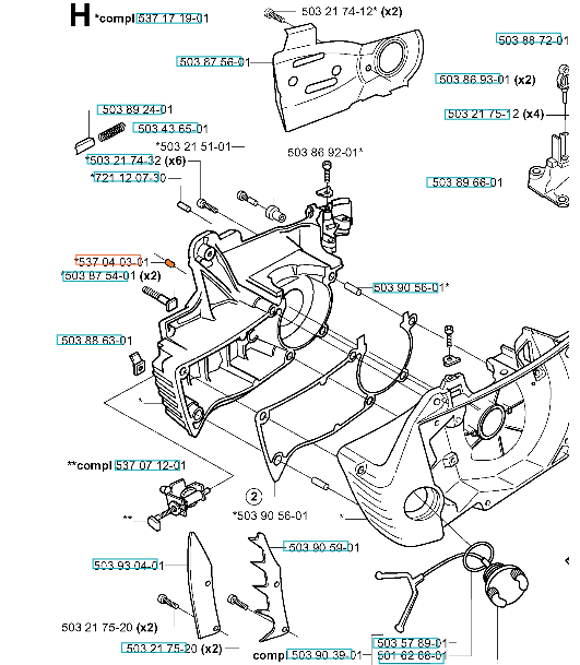 Odpowietrznik do pilarek Husqvarna 346XP, 351, metaliczny z logo. Cylindryczny kształt z otworami wentylacyjnymi, odpowiedni do standardowej instalacji, widok boczny na neutralnym tle.