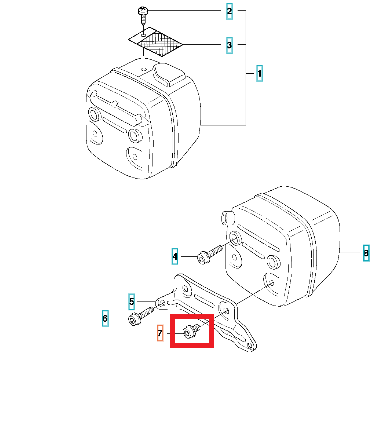 Śruba tłumika do pilarki Husqvarna 372XP. Mała, metalowa część w kształcie cylindrycznym, z widocznymi gwintami. Produkt przedstawiony z boku, w szczegółowym ujęciu na detal. W kolorze srebrnym, idealna do zamontowania na tłumiku.