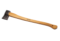 Stylisko jesionowe 80 cm do siekiery 2-klinowej z naturalnego drewna. Ujęcie frontalne, pokazujące długą, prostą rączkę w kolorze jasnego brązu z widoczną strukturą drewna. Stalowa głowica w czarnym kolorze z matowym wykończeniem.