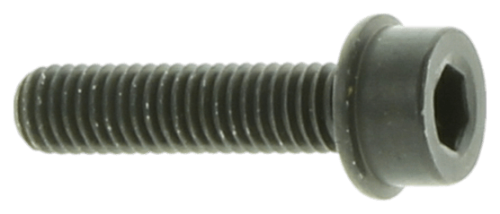 Śruba pilarki Husqvarna 346XP, 357XP, z czarnym, matowym wykończeniem, z gwintem oraz sześciokątnym otworem do montażu. Ujęcie z boku, ukazujące pełną długość i kształt śruby. Przydatna do napraw i montażu w sprzęcie ogrodniczym.