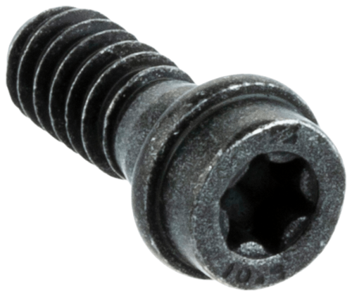 Śruba uchwytu pilarki 545 Mark II Husqvarna w kolorze szarym, z gwintem oraz sześciokątnym otworem na końcu. Zbliżenie ukazujące detale, takie jak wytłoczone oznaczenie na główce i struktura gwintu. Produkt leżący na jednolitym tle.