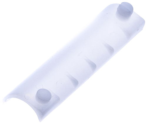 Łącznik pilarki Husqvarna 372XP, 576XP w kolorze przezroczystym, o prostokątnym kształcie z lekko zaokrąglonymi brzegami. Widoczne otwory na mocowania oraz wyraźnie zaznaczone linie. Ujęcie z przodu, produkt leży na gładkim tle.