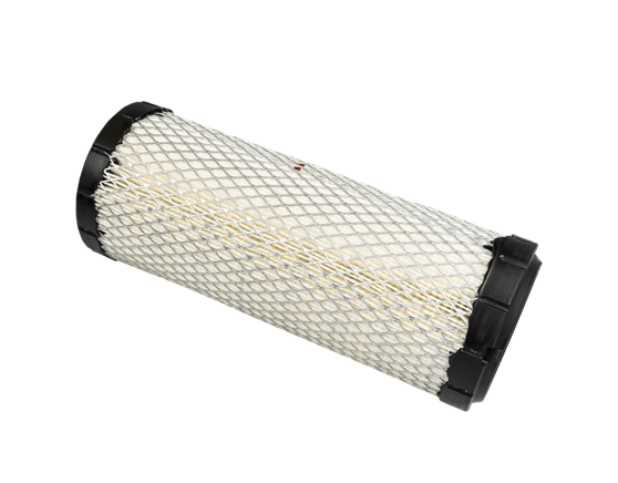 Filtr powietrza do riderów Husqvarna P525D/P525DX, cylindryczny z siatkowym oplotem, czarną obręczą i białą strukturą. Produkt leży na zielonym tle, bez dodatkowych elementów.