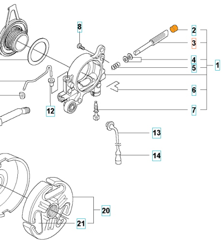 Zaślepka pompy oleju do pilarek Husqvarna 372XP/390XP w kolorze metalicznym, o okrągłym kształcie, z wyraźnym logo i numerem katalogowym. Widoczna z boku, w ujęciu z góry, na jednolitym tle, ukazuje otwory mocujące oraz detale konstrukcyjne.