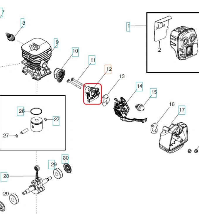 Podkładka gaźnika dmuchawy 125B/125BVX Husqvarna w detalach: czarna, wykonana z tworzywa sztucznego, ma prostokątny kształt z okrągłymi wycięciami. Widoczna zawartość otworów mocujących. Produkt leży na białym tle. Wymiary nieokreślone.