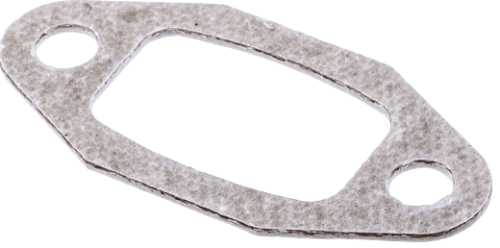 Uszczelka tłumika pilarki 333/336 Husqvarna w kształcie owalnym, wykonana z szarego, teksturowanego materiału. Z widocznymi dwoma otworami mocującymi. Produkt leży na jednolitym tle, umożliwiając pełne zobaczenie detali i kształtu.