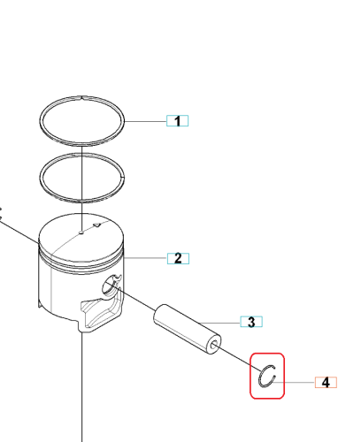 Metalowy pierścień zabezpieczający w kształcie C do dmuchawy Husqvarna 150BT/350BT, okrągły, przedstawiony z boku na białym tle, zgodny ze standardowymi wymiarami osprzętu.