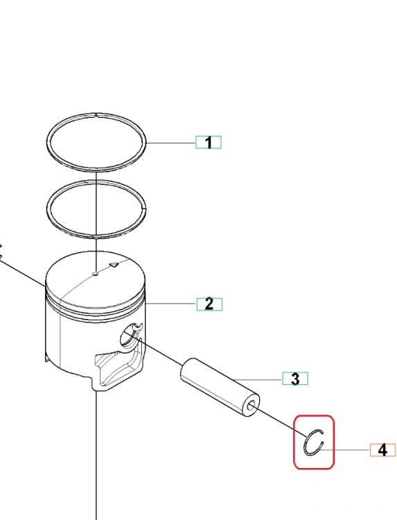 Metalowy pierścień zabezpieczający w kształcie C do dmuchawy Husqvarna 150BT/350BT, okrągły, przedstawiony z boku na białym tle, zgodny ze standardowymi wymiarami osprzętu.