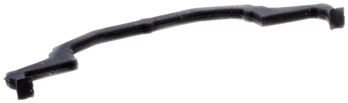 Uszczelka cylindra do pilarki 460 Rancher Husqvarna w kolorze czarnym, wykonana z elastycznego materiału. Produkt leży poziomo, widoczny z boku, podkreślając swoje kształty i detale mocowania. Przeznaczona do montażu w silnikach pilarek.