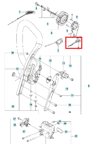 Termostat pilarki 545 Mark II Husqvarna, widok boczny. Metalowy element z jasnym wykończeniem i otworami montażowymi. Nowy, na białym tle podkreślającym detale konstrukcyjne.