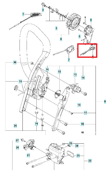 Termostat pilarki 545 Mark II Husqvarna, widok boczny. Metalowy element z jasnym wykończeniem i otworami montażowymi. Nowy, na białym tle podkreślającym detale konstrukcyjne.