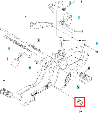 Wspornik zbiornika paliwa do pilarki Husqvarna 435/440/445. Część metalowa, cylindryczna, o matowym wykończeniu. Widoczne są otwory montażowe. Produkt ukazany w zbliżeniu, na białym tle, zapewniającym dobrą widoczność detali konstrukcji.