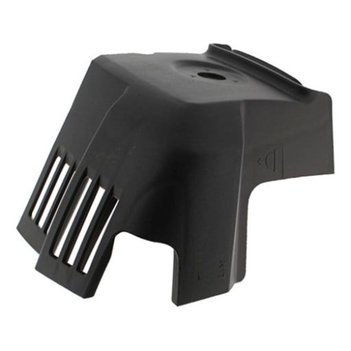 Pokrywa filtra powietrza dmuchawy 525BX Husqvarna w kolorze czarnym, wykonana z matowego plastiku. Produkt widoczny z boku, z wycięciami na wentylację. Wymiary umiarkowane, z gładką powierzchnią i prostokątnym kształtem, bez dodatkowych oznaczeń.