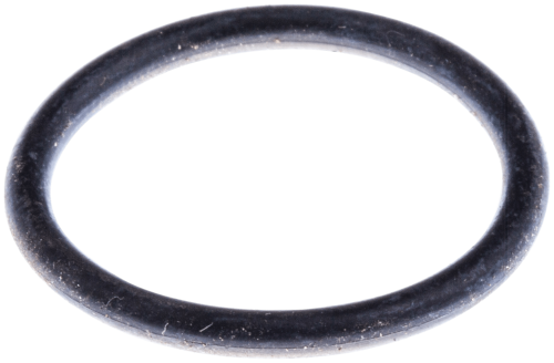 Czarna uszczelka o-ring do pilarki Jonsered 2051, widoczna z boku, o gładkiej fakturze. Produkt ma okrągły kształt, typowy dla uszczelek, z jednolitą powierzchnią bez dodatkowych napisów czy wzorów.
