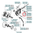 Uszczelka o-ring do pilarki Husqvarna 266, 268 w kolorze czarnym, okrągła, wykonana z gumy. Produkt przedstawiony w zbliżeniu, leżący na białym tle. Wymiary o-ringu są kluczowe dla montażu. W widocznym miejscu brak nadruków i logo.