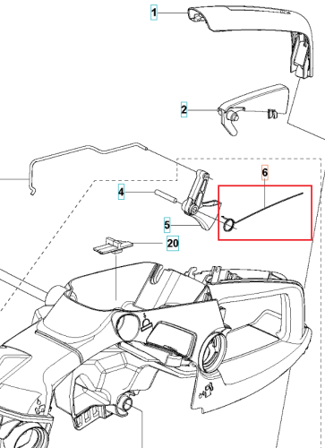 Sprężyna dźwigni gazu pilarki Husqvarna 439, T435 ze stali, prostokątna, z oczkiem mocującym, widoczna z przodu na białym tle, podkreślająca funkcję i detale produktu.