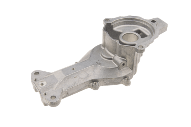 Obudowa nożyc Husqvarna 123HD60/123HD65X, wykonana z metalu, w kolorze srebrnym, o półokrągłej formie z widocznymi detalami mocującymi. Element leży na płaskiej powierzchni, z wyraźnym kształtem i otworem w centralnej części.