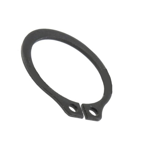 Pierścień sprężynujący nożyc Husqvarna 123HD60/123HD65X w kolorze czarnym, o okrągłym kształcie z dwoma otworami na mocowanie. Widoczny z boku, na jednolitym tle. Solidny materiał metalowy, bez dodatkowych zdobień.