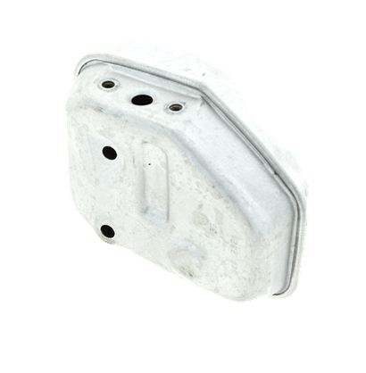 Tłumik nożyc Husqvarna 325HD60/325HD75, metalowy, szary, prostokątny kształt z zaokrąglonymi krawędziami. Widoczne otwory montażowe. Produkt leży na jednolitym tle, bez dodatkowych elementów.