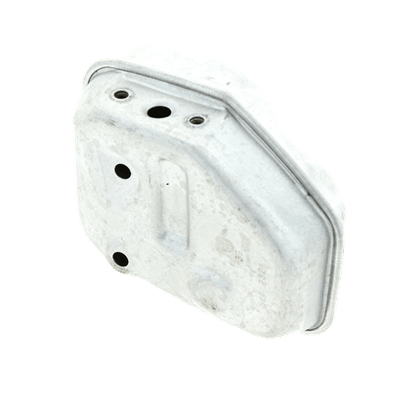 Tłumik nożyc Husqvarna 325HD60/325HD75, metalowy, szary, prostokątny kształt z zaokrąglonymi krawędziami. Widoczne otwory montażowe. Produkt leży na jednolitym tle, bez dodatkowych elementów.