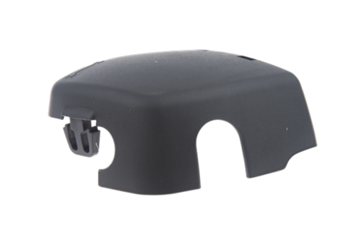 Pokrywa filtra powietrza do podkaszarek Husqvarna 324HDA55/324L, czarna, wykonana z tworzywa sztucznego. Ujęcie frontalne, widoczny uchwyt montażowy. Produkt leży na jednolitym tle, co podkreśla jego kształt i funkcjonalność.