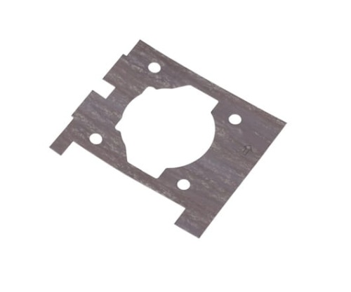 Uszczelka tłoka nożyc 325HE3, wykonana z szarego, matowego materiału. Przedmiot leży płasko, pokazując okrągłe wycięcia oraz otwory montażowe. Prosta forma z zaokrąglonymi krawędziami, bez napisów. Brak dekoracji.