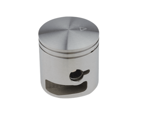 Tłok nożycowy 325HE3 do wykaszarki 525RXT Husqvarna. Stalowy, cylindryczny kształt z polerowaną powierzchnią. Z boku widoczny otwór montażowy. Ujęcie frontalne na białym tle, ukazujące detal górnej części tłoka.