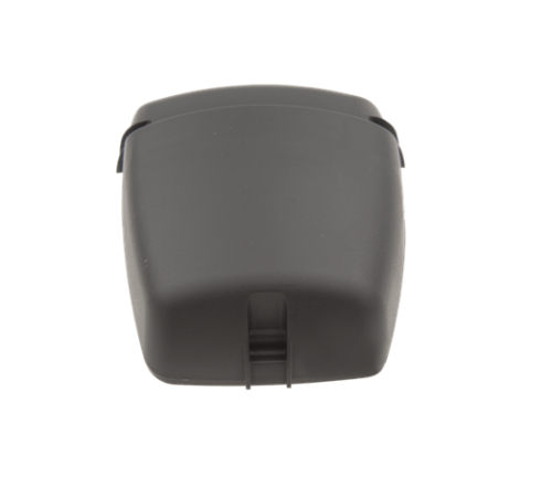 Pokrywa filtra wykaszarki Husqvarna 555RXT/555FX w kolorze czarnym, w prostokątnym kształcie, widok frontalny. Produkt z widoczną szczeliną montażową, matowa powierzchnia, zamknięta, idealna do ochrony filtra.