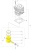 Żółty tłok wykaszarki Husqvarna 335FR/336FR z pierścieniami, detal mocowania i krawędzi, na białym tle z uchwytem i uszczelką do montażu.