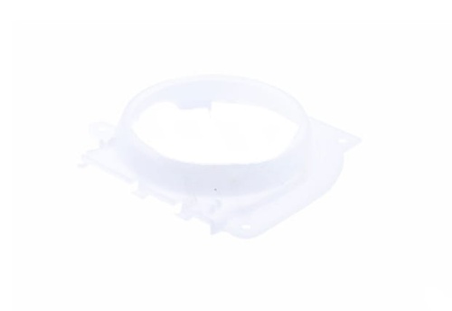 Pokrywa rozrusznika wykaszarki Husqvarna 250R/252RX, wykonana z białego plastiku, w kształcie okręgu z zamknięciem o wycięciu. Produkt leży na jednolitym tle, widoczne otwory montażowe oraz mocowania. Idealna do wymiany w urządzeniach tnących.